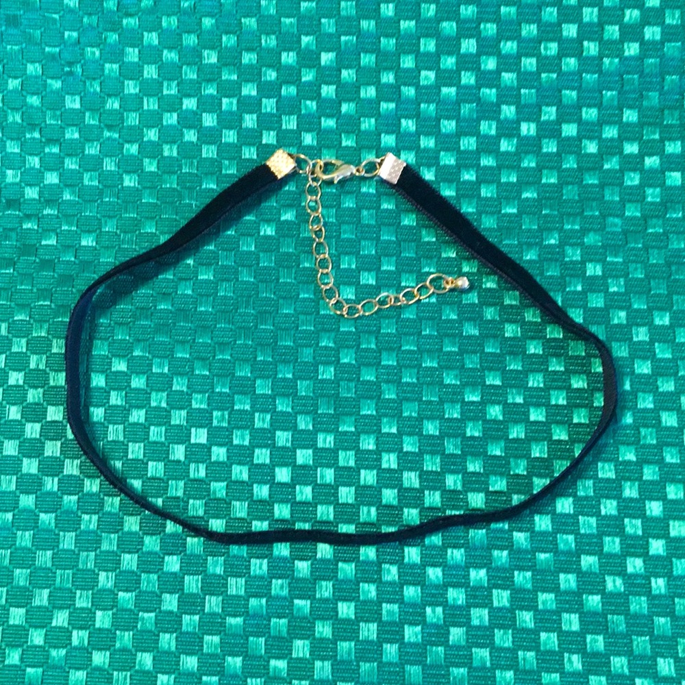 Black, soft velour necklace